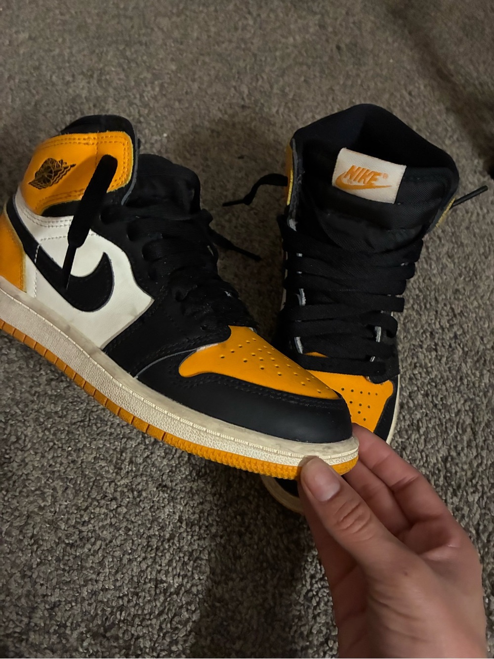 Nike Men’s High-Top Sneakers in Black, White & Yellow